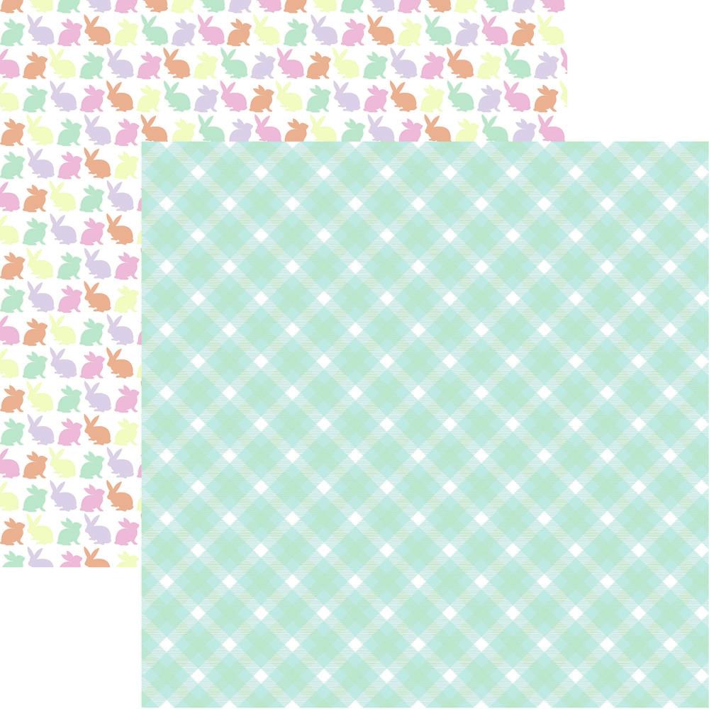 Pastel Plaid #3 - Bunny Hop - 12x12 Scrapbook Paper