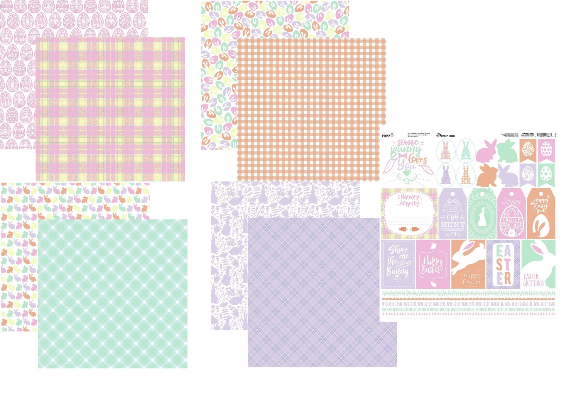 Reminisce Bunny Hop Scrapbook Papers and Stickers