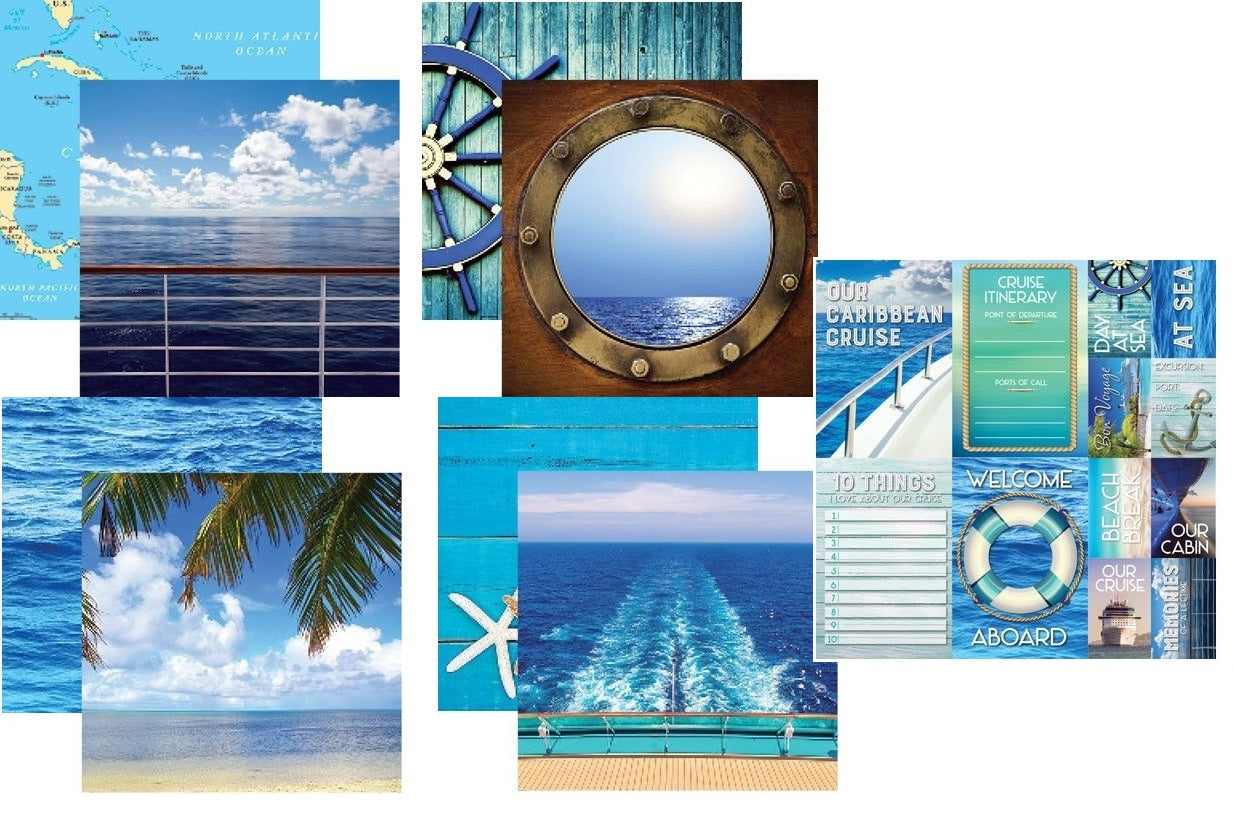 Caribbean Cruise Scrapbook Papers and Stickers