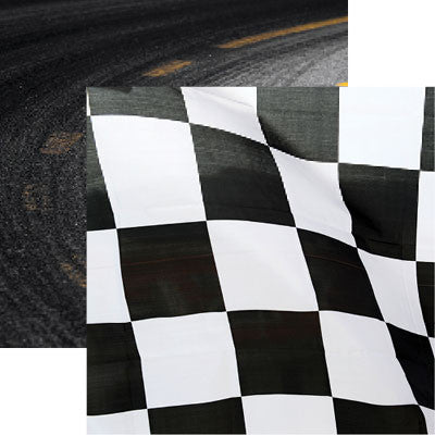 Checkered Flag 12x12 Scrapbook Paper by Reminisce