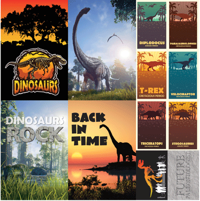 Dinosaur land Stickers by Reminisce