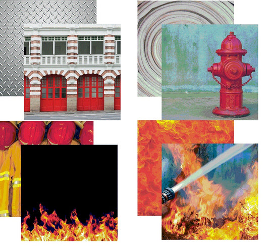 Fire Fighter Scrapbook Paper Set