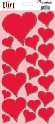 Flirt Glitter Heart Valentines Day Stickers