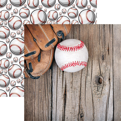 Game Day Baseball 2 Scrapbook Paper by Reminisce