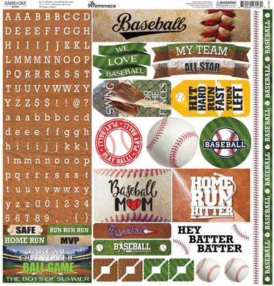 Game Day Baseball Cardstock Sticker 12
