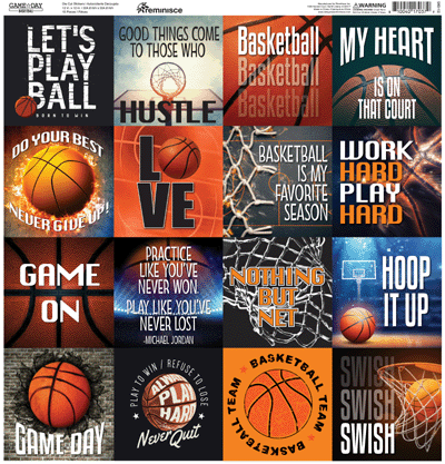 Game Day - Basketball 12x12 Scrapbook Papers and Stickers Set