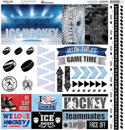 Game Day Hockey Scrapbook Stickers