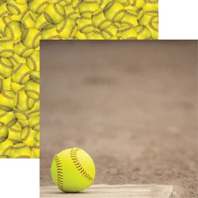 Game Day Softball - Home Scrapbook Paper