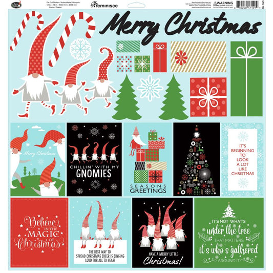 Christmas Gnomes Scrapbook Stickers by Reminisce