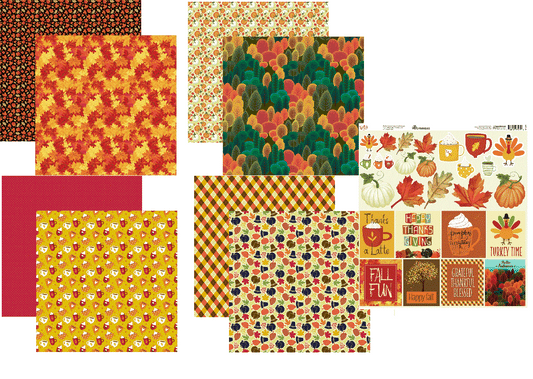 Happy Fall Scrapbook Papers and Stickers