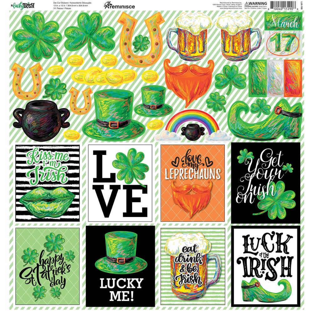 Lucky Irish Scrapbook Stickers by Reminisce