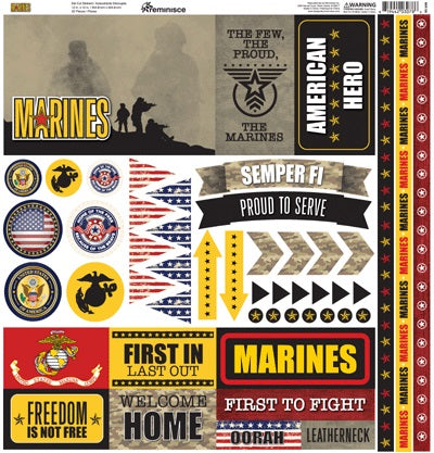 Reminisce Marines Cardstock Stickers