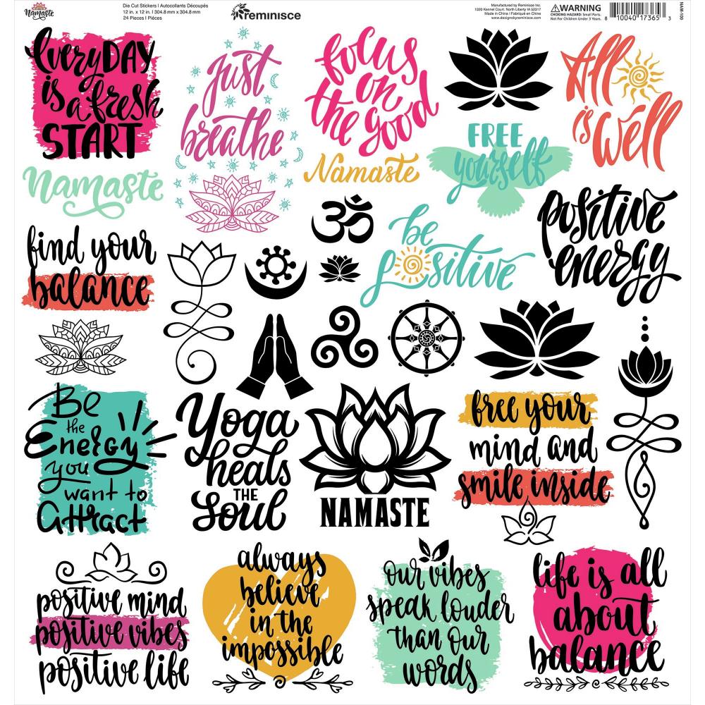 Namaste Inspirational Quote Stickers