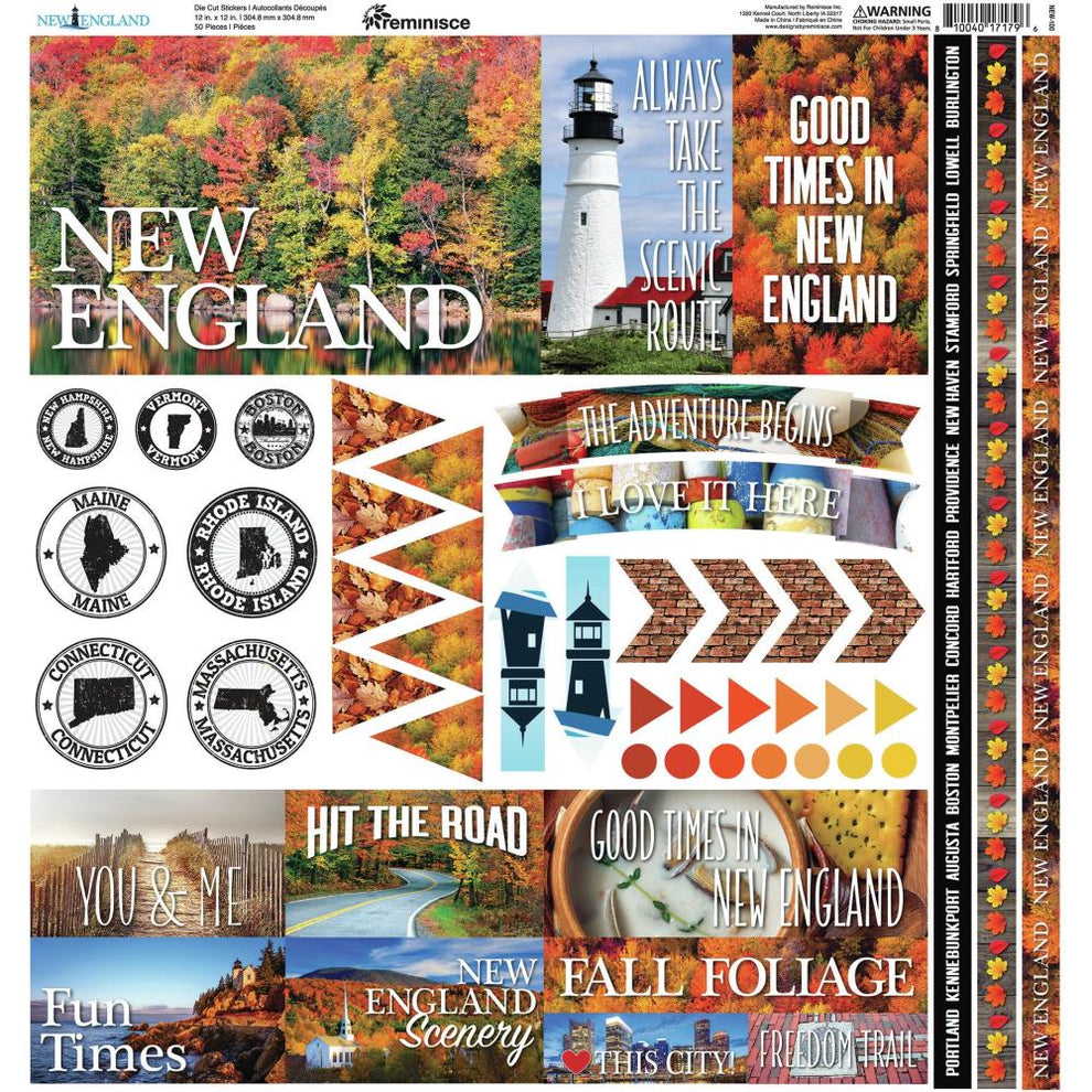 New England Scrapbook Stickers 12x12 by Reminisce – Country Croppers