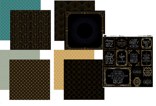 Roaring 20s - 12X12 Scrapbook Papers and Stickers Set
