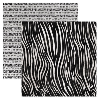 Reminisce Safari Zebra Scrapbook Paper