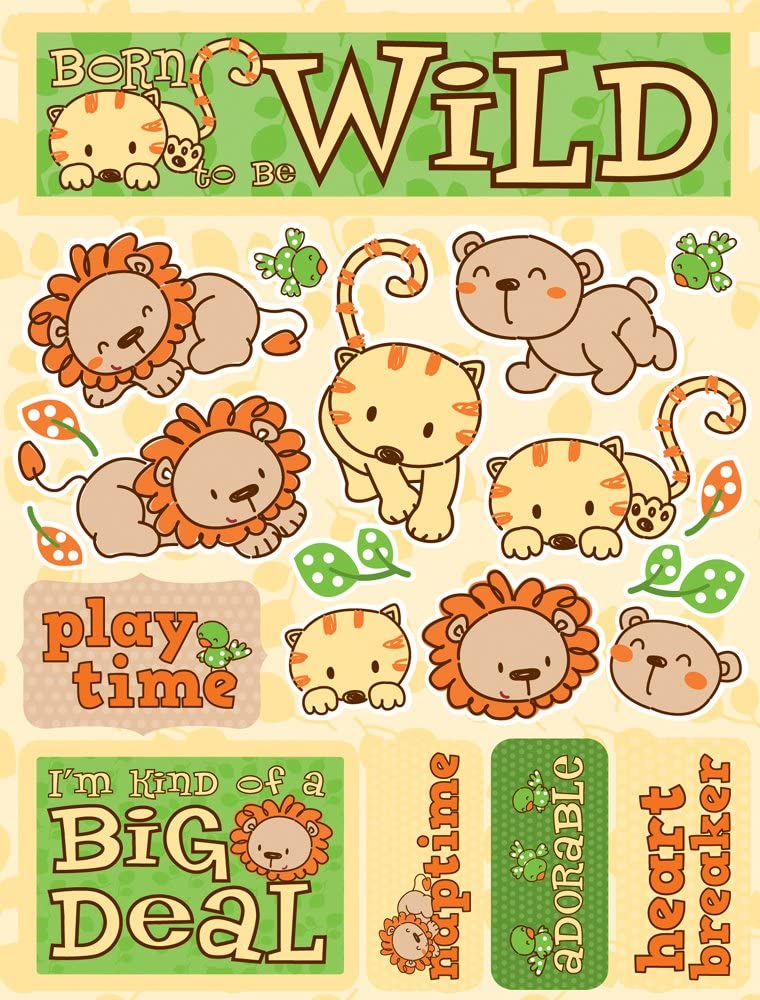 Born To Be Wild 3d Zoo Stickers by Reminisce