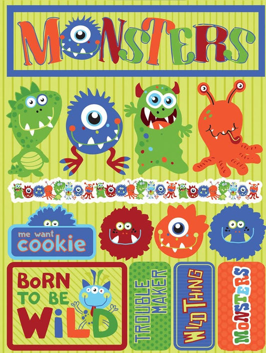 Monsters 3d Stickers by Reminisce