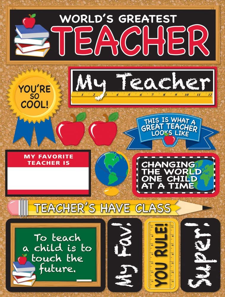 Worlds Greatest Teacher Scrapbook Papers & Stickers Set