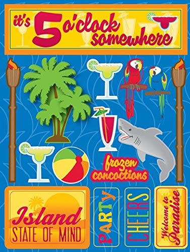 Reminisce 3d Tropical Party Stickers