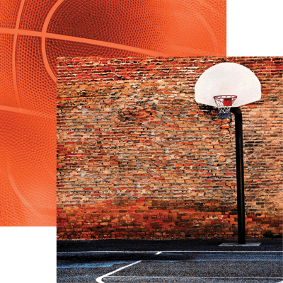 Streetball Basketball Scrapbook Paper by Reminisce