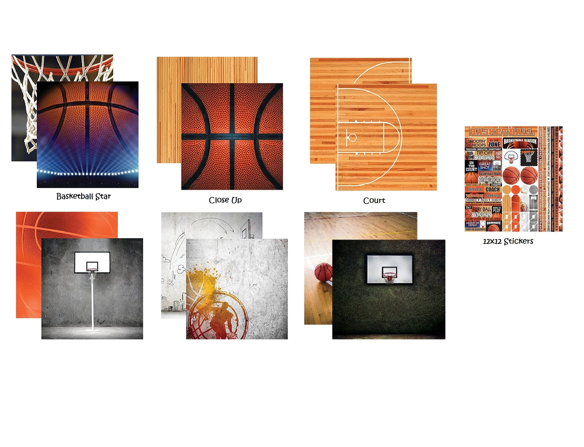 The Basketball Collection Papers and Stickers Set