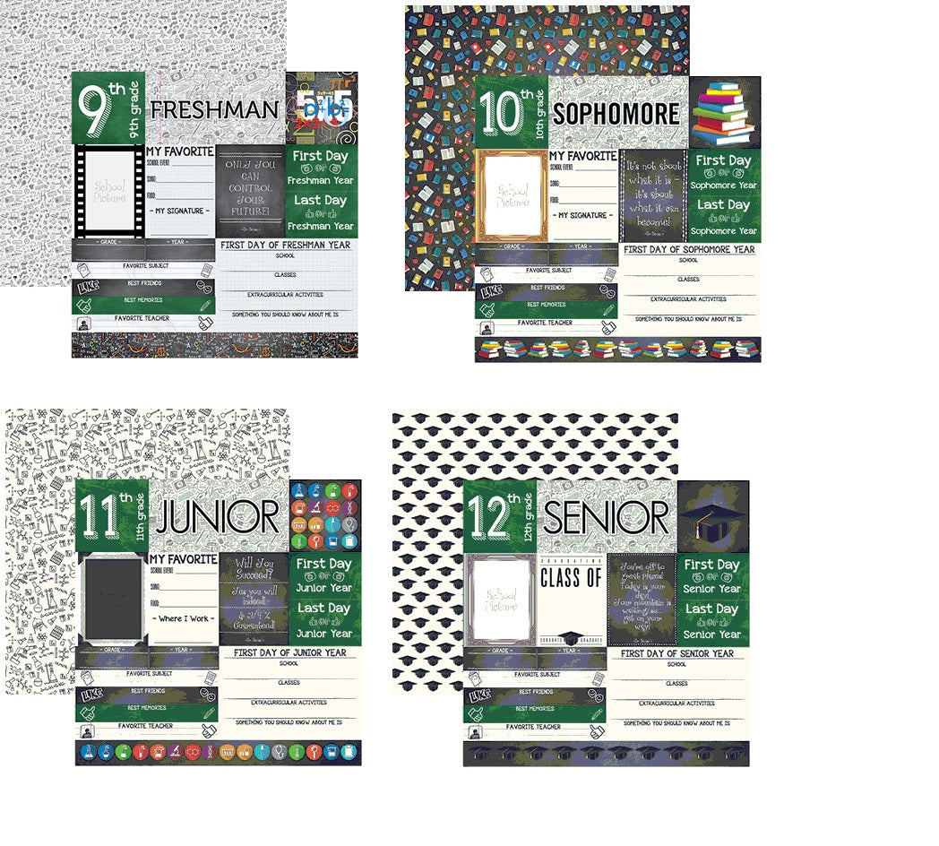 High School Scrapbook Papers by Reminisce