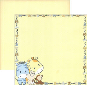Zoo Friends 12x12 Scrapbook Paper by Reminisce - 5 Sheets