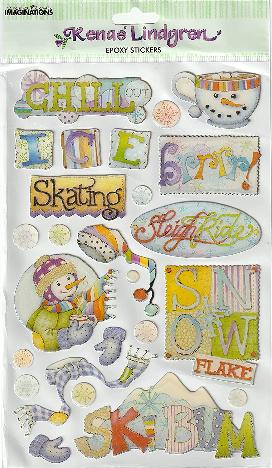 Winter Snowman Epoxy Stickers by Renae Lindgren