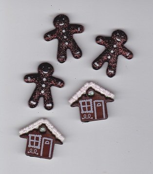 Gingerbread Resin Flatback Embellishments