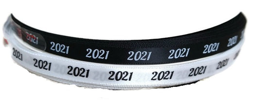 Satin 2021 Ribbon Black White
