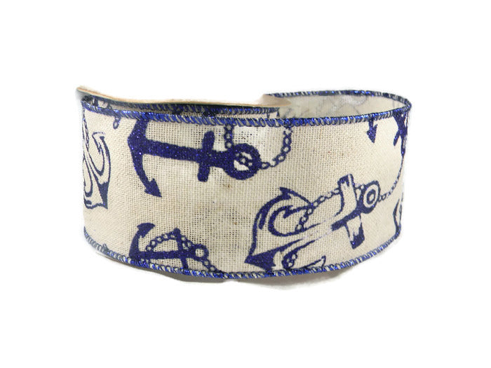 Nautical Anchor Burlap Ribbon