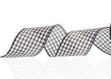 Black/White Plaid Ribbon - Small Check Wired - 2.5In Wide - 4 Yards ...