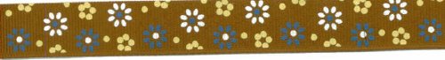 Brown Floral Grosgrain Ribbon