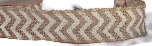 White Chevron Burlap Ribbon