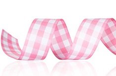Pink and White Plaid Ribbon 2 Inches