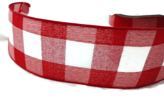 Red and White Plaid Ribbon