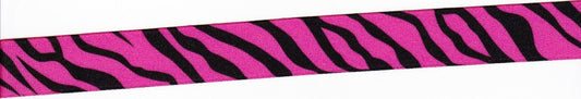 3/8" Zebra Print Ribbons - HOT PINK - 4yds