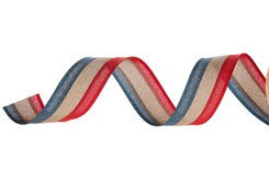 Patriotic Striped Wired Ribbon