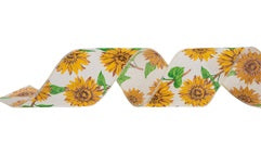 Canvas Sunflower Ribbon