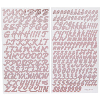 Rose Gold Foil Script Alphabet Stickers 13/16 Inch