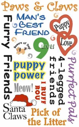 Dog and Cat Pets Rubon Phrase and Sentiments