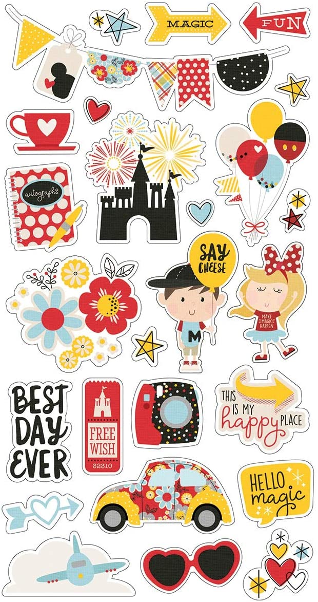 Say Cheese 4 Chipboard Stickers Set