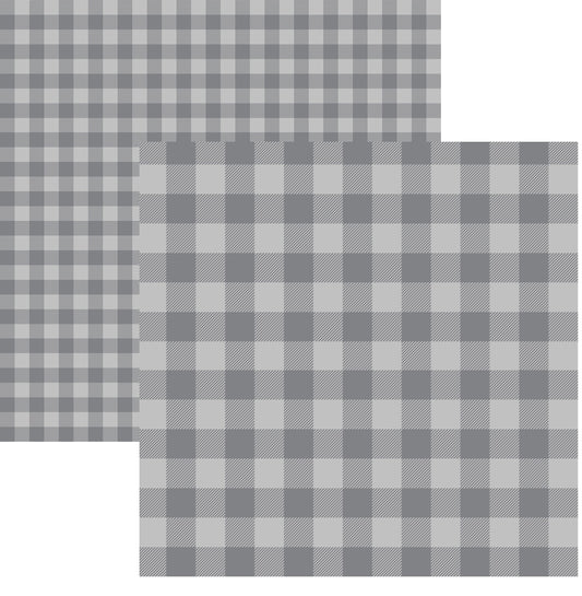 Shades of Gray Buffalo Plaid Paper