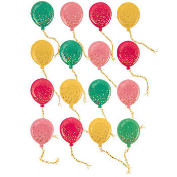 Shiny Balloons 3d Birthday Stickers