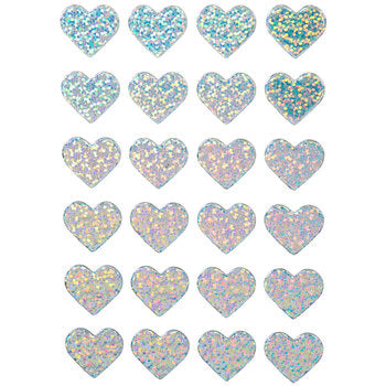 Silver Holographic Heart Chipboard Stickers