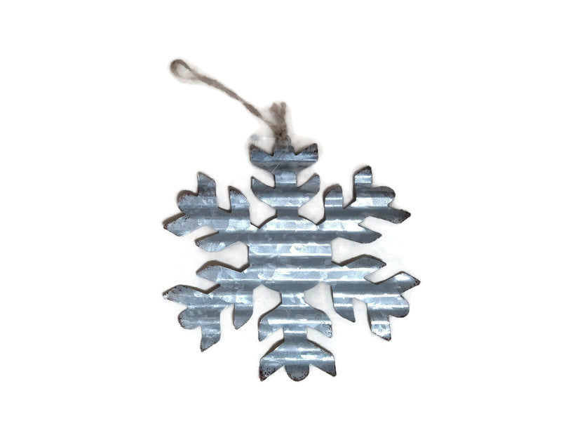 Corrugated Metal Snowflake Ornament