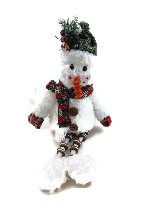 Plush Snowman with Button Dangle Legs