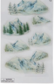 3d Snowy Mountains Stickers Set