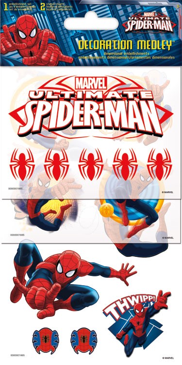 Spiderman 3d Chipboard Medley Stickers